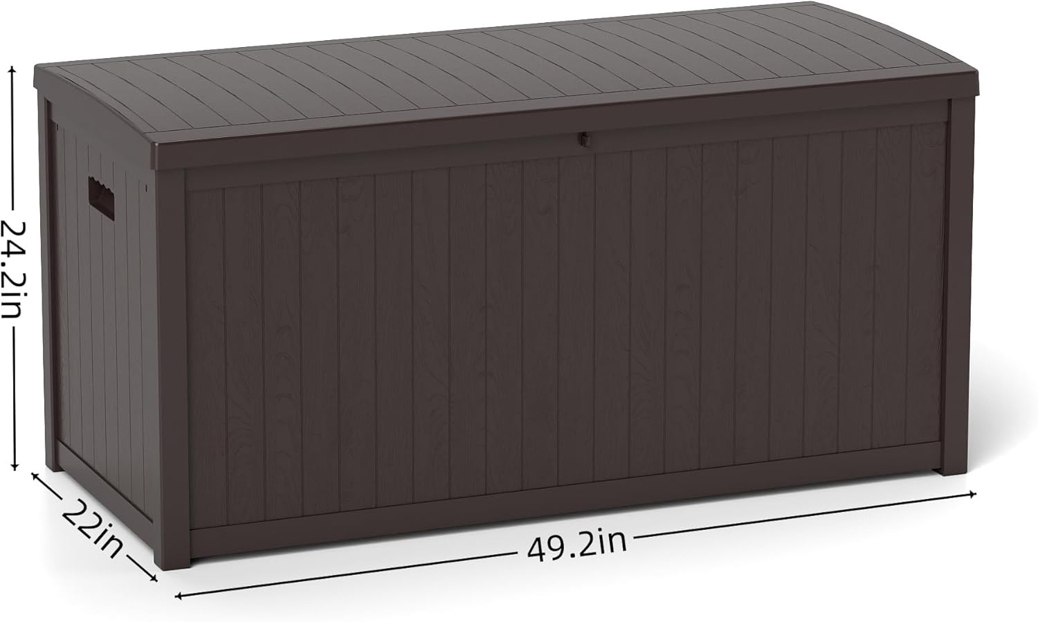 ZYJOYY Outdoor Storage Box, 120 Gallon Deck Box Indoor and Outdoor Use, Waterproof Resin Storage Bin for Patio Cushions, Gardening Tools, Lockable, UV Resistant, Brown